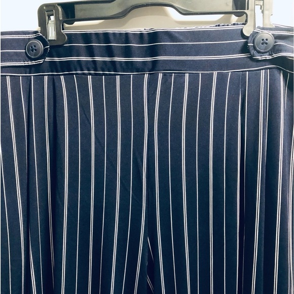 Robert Louis 3X High Rise Navy/White Stripe Wide Leg Palazzo Pant NWT - Picture 5 of 12